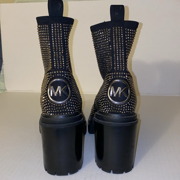 Silver Embellished Combat Boot - Picture 8 of 12